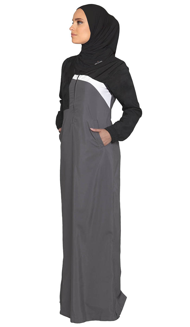 One Piece Stretch Sports Hijab - Black