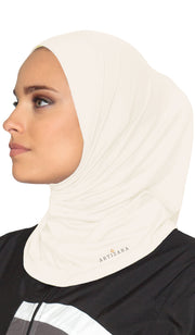 Hijab de sport extensible une pièce - Crème 