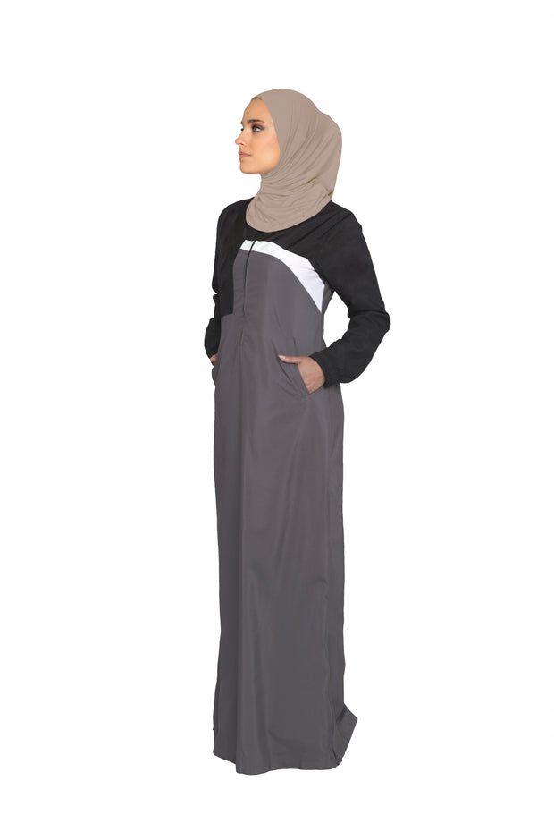 Hijab de sport extensible une pièce - Moka