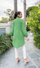 Chemise boutonnée longue de tous les jours en coton léger Panar - Herbe - Vente finale