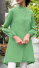 Chemise boutonnée longue de tous les jours en coton léger Panar - Herbe - Vente finale