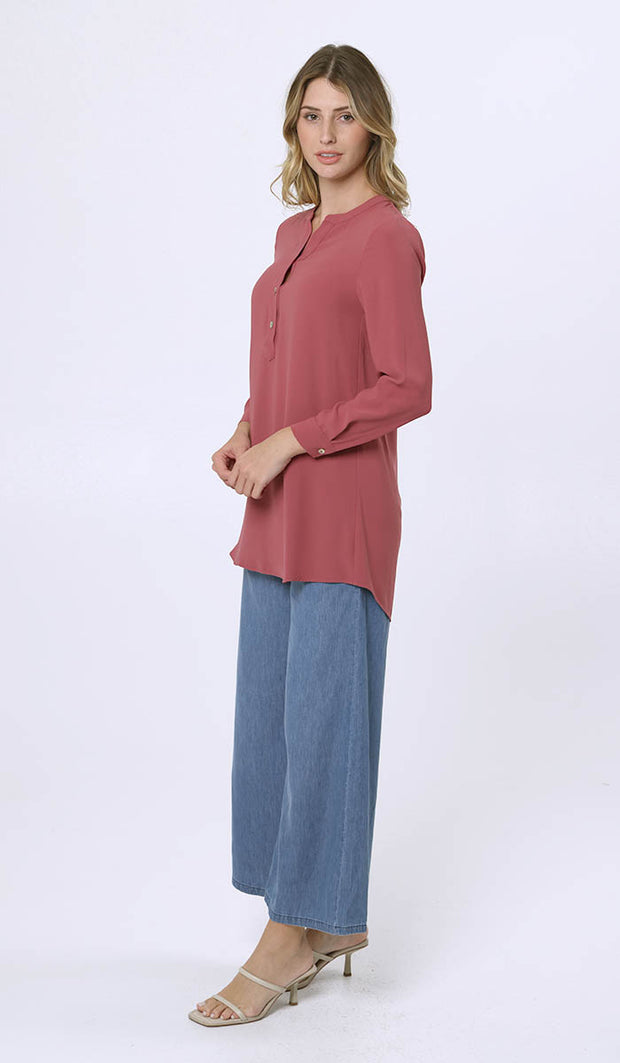 Parisa Long Modest Everyday Tunic - Rose Pink - FINAL SALE