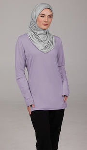 T-shirt modeste à manches longues Peachy Soft - Lilas