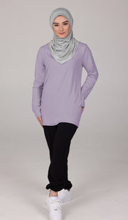 T-shirt modeste à manches longues Peachy Soft - Lilas