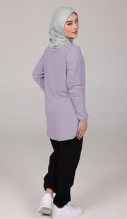 T-shirt modeste à manches longues Peachy Soft - Lilas