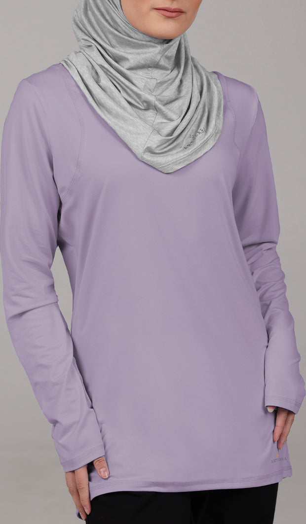 Peachy Soft Long Sleeve Modest T Shirt - Lilac