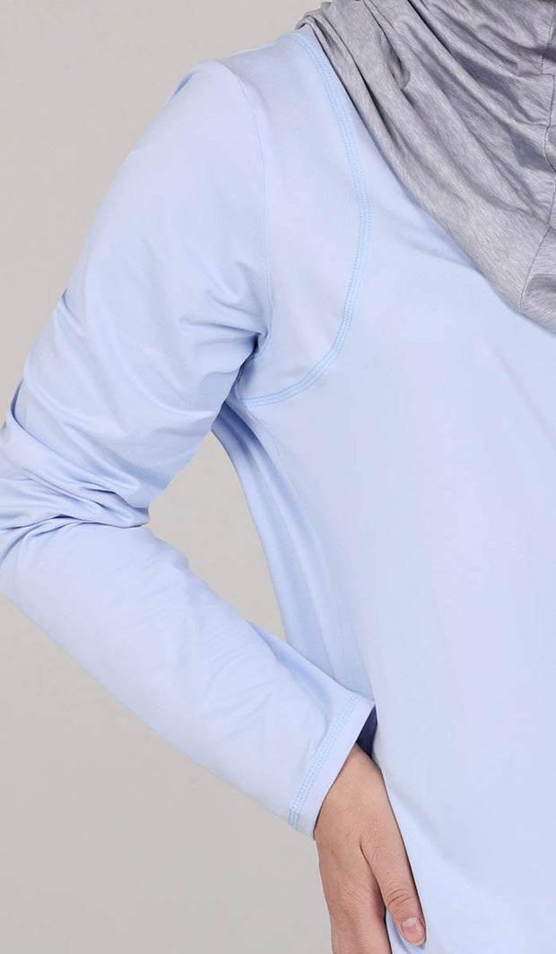 Peachy Soft Long Sleeve Modest T Shirt - Sky