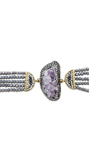 Purple Amethyst Geode Statement Bracelet