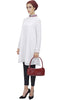 Reba Mirror Embroidered Midi Tunic Dress - White