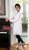 Reba Mirror Embroidered Midi Tunic Dress - White