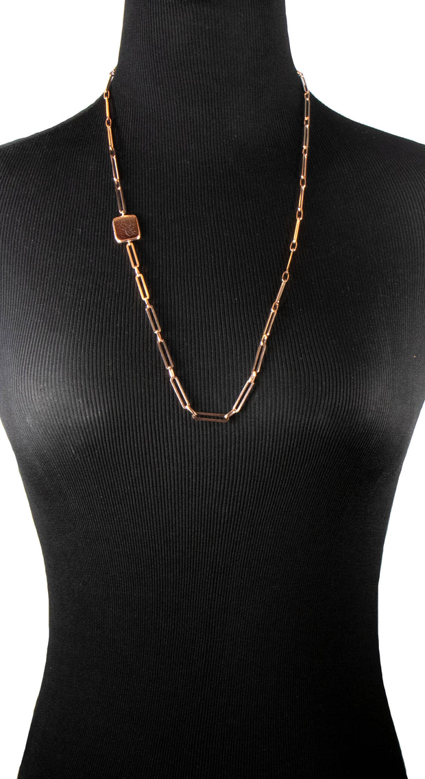 Rose Gold over Sterling Silver Hand Engraved Aqeeq Necklace/ Bracelet