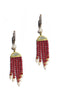 Ruby Red Turkish Tassel Chandelier Earrings