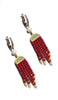 Ruby Red Turkish Tassel Chandelier Earrings