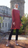 Rula Embroidered Long Modest Tunic - Antique Rose