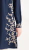 Rula Embroidered Long Modest Tunic - Navy