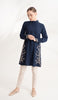 Rula Embroidered Long Modest Tunic - Navy