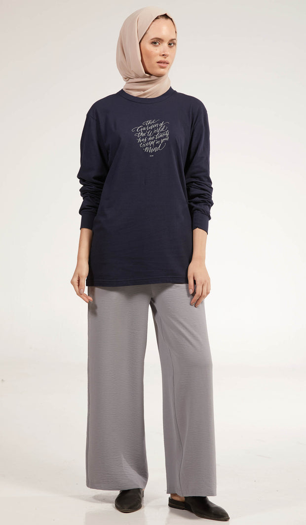 Rumi Quotes Fine Long Sleeve Unisex T Shirt - World - Navy