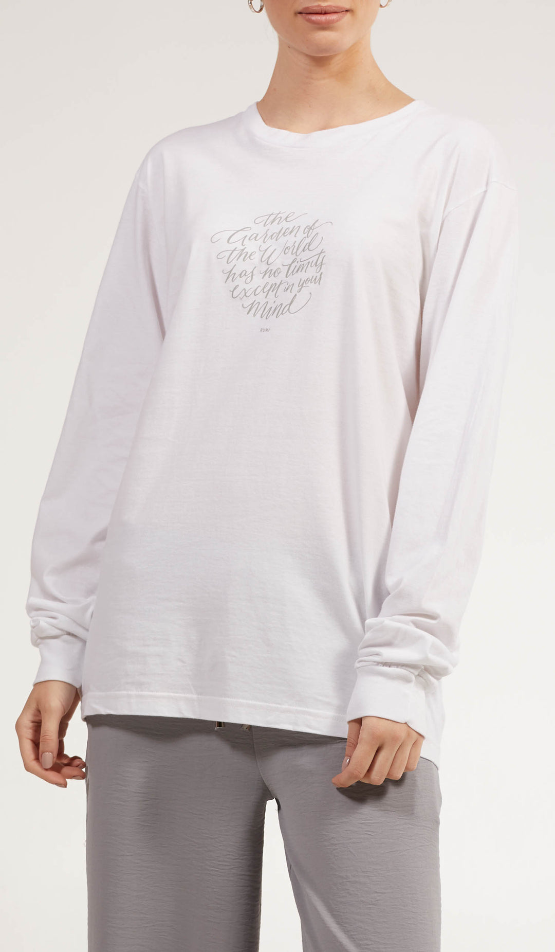 Rumi Quotes Fine Long Sleeve Unisex T Shirt - World - White