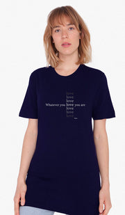 Rumi Quotes Fine T-shirt unisexe à manches courtes - Amour - Marine