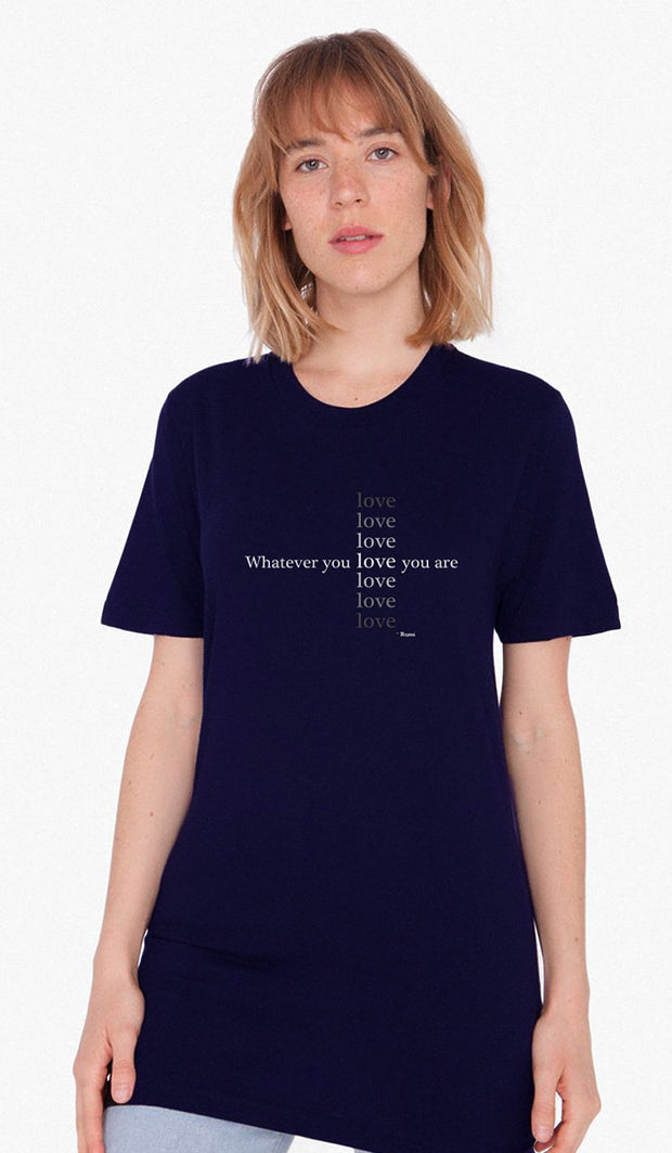 Rumi Quotes Fine Short Sleeve Unisex T Shirt - Love - Navy