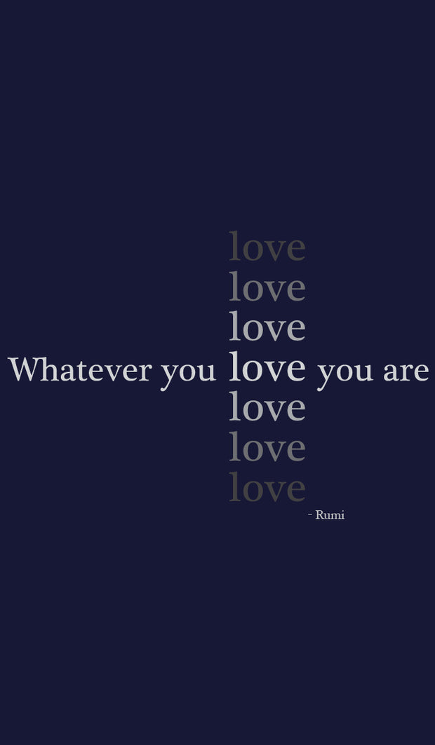 Rumi Quotes Fine Short Sleeve Unisex T Shirt - Love - Navy