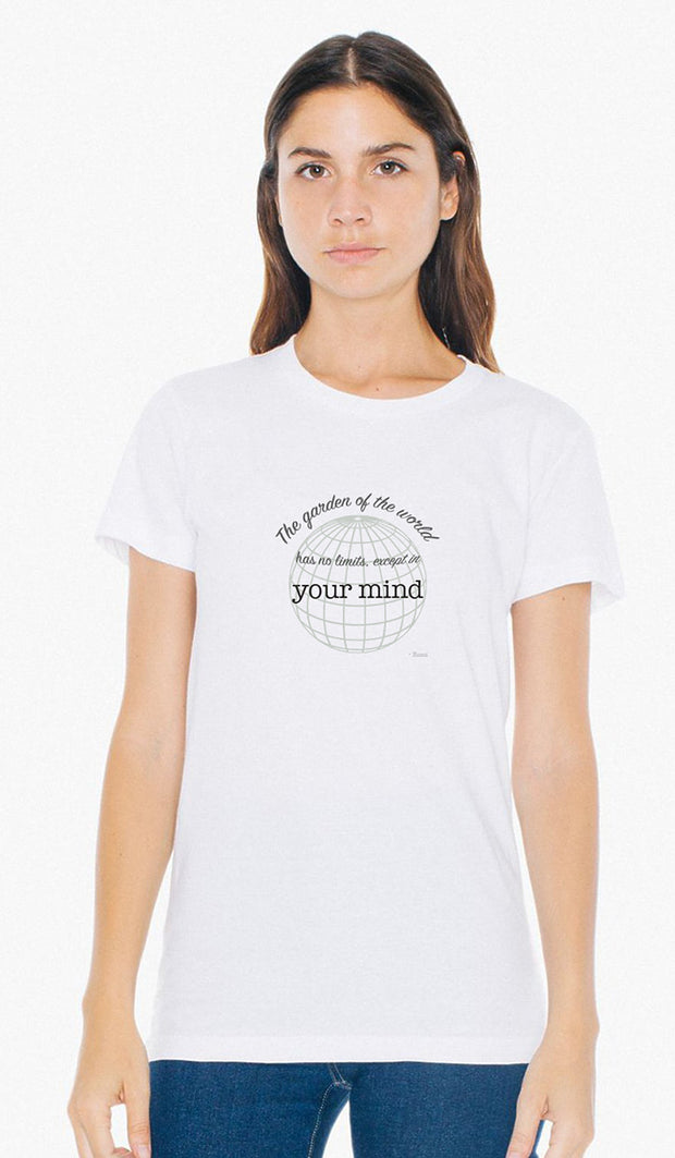Rumi Quotes Fine Short Sleeve Unisex T Shirt -  No Limits - White
