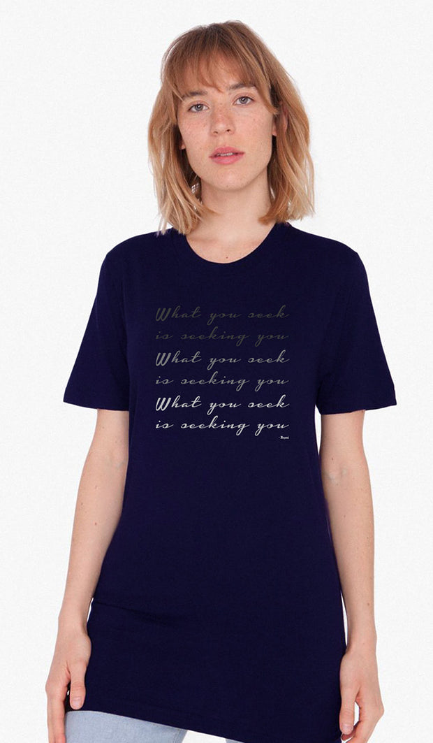 Rumi Quotes Fine Short Sleeve Unisex T Shirt - Seek - Navy