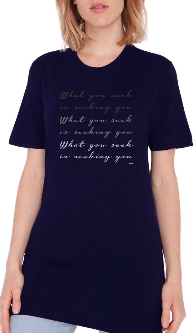 Rumi Quotes Fine Short Sleeve Unisex T Shirt - Seek - Navy
