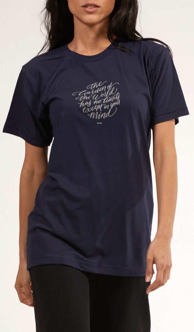 Rumi Quotes Fine Short Sleeve Unisex T Shirt - World - Navy