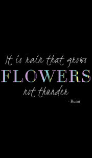 Rumi Quotes Fine T-shirt à manches courtes pour femmes - Fleurs - Noir