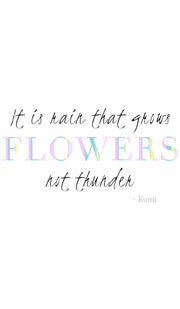 Rumi Quotes Fine T-shirt à manches courtes pour femmes - Fleurs - Blanc