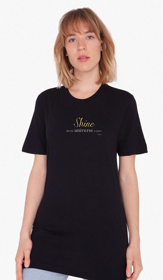 T-shirt Femme Rumi Quotes Fine à manches courtes - Shine - Noir