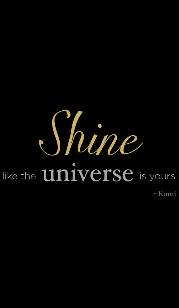 Rumi Quotes Fine Short Sleeve Womens T Shirt - Shine - Black