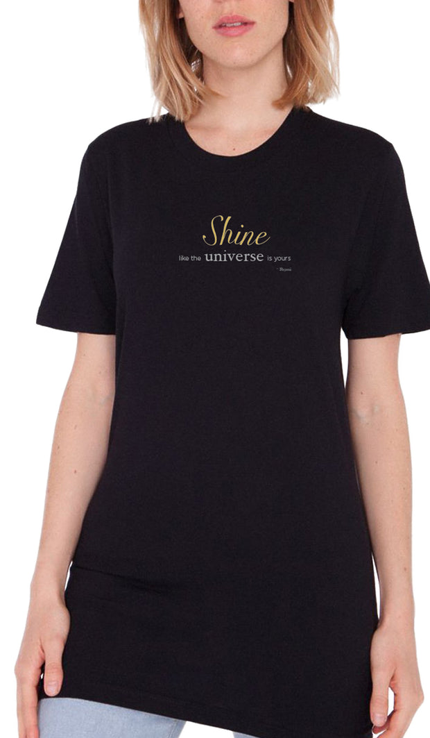 T-shirt Femme Rumi Quotes Fine à manches courtes - Shine - Noir