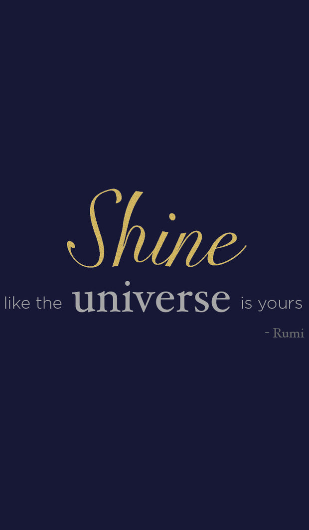 T-shirt Femme Rumi Quotes Fine à manches courtes - Shine - Marine