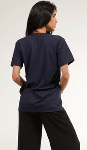 Artsy Fine Short Sleeve Unisex T Shirt - Salam - Navy