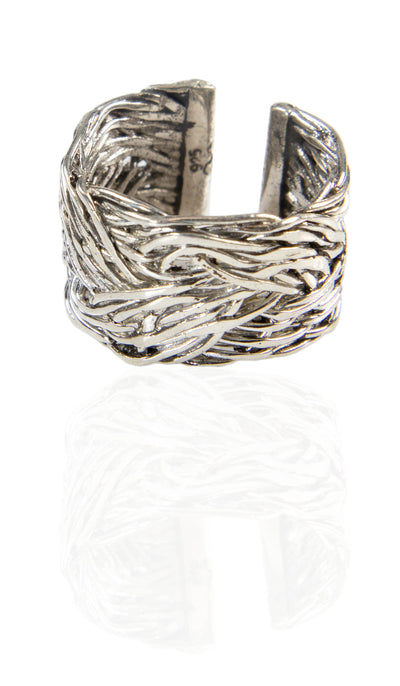 Bague Kun Fayakun tressée en argent sterling - Argent - VENTE FINALE