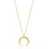 Saba Simple Sterling Silver Crescent Moon Necklace - Gold