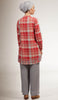 Sabeen Long Cotton Plaid Embroidered Tunic Dress - Clay