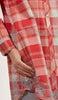 Sabeen Long Cotton Plaid Embroidered Tunic Dress - Clay