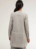 Sabeen Long Cotton Plaid Embroidered Tunic Dress - Gray