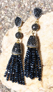 Sapphire Blue Turkish Tassel Earrings