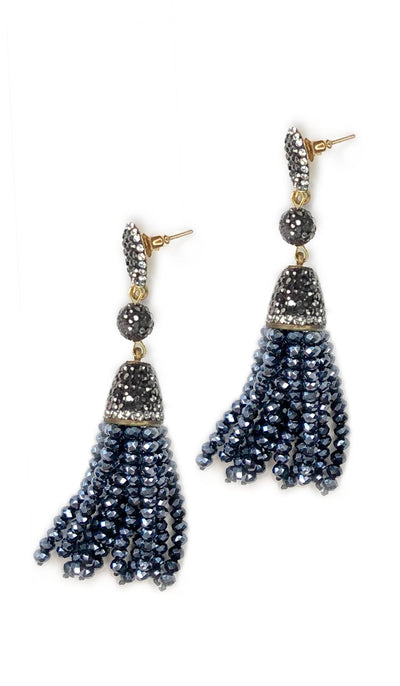 Sapphire Blue Turkish Tassel Earrings