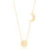 Sara Gold plated Sterling Silver Crescent Moon and Sun Necklace