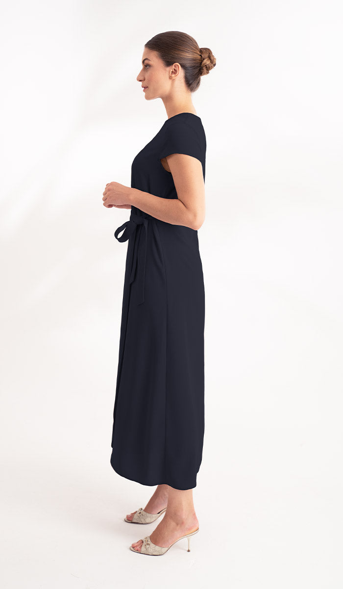 Sebil Modest Long Wrap Front Maxi Dress-Black | Modest Muslim Dresses | Artizara ARTIZARA.COM Sebil Modest Long Wrap Front Maxi Dress-Black | Modest Muslim Dresses | Artizara ARTIZARA.COM