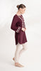 Sefin Embroidered Mostly Cotton Modest Tunic - Maroon/Cream