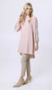 Robe tunique midi modeste brodée Seher - Blush