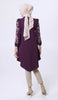 Robe tunique midi modeste brodée Seher - Violet