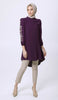 Robe tunique midi modeste brodée Seher - Violet