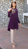 Selena Embroidered Long Modest Tunic - Purple